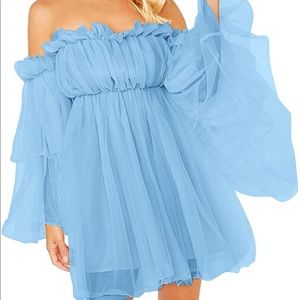 Off shoulder tulle dress